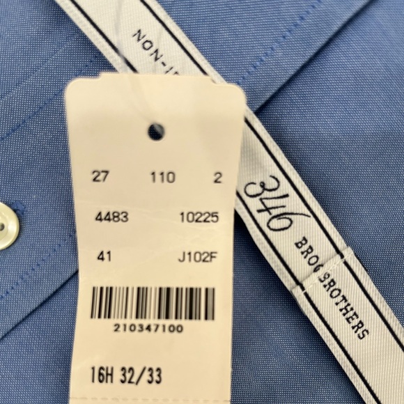 BROOKS BROTHERS {16.5} Non-Iron 346 Blue Dress Shirt NWT - Picture 3 of 4